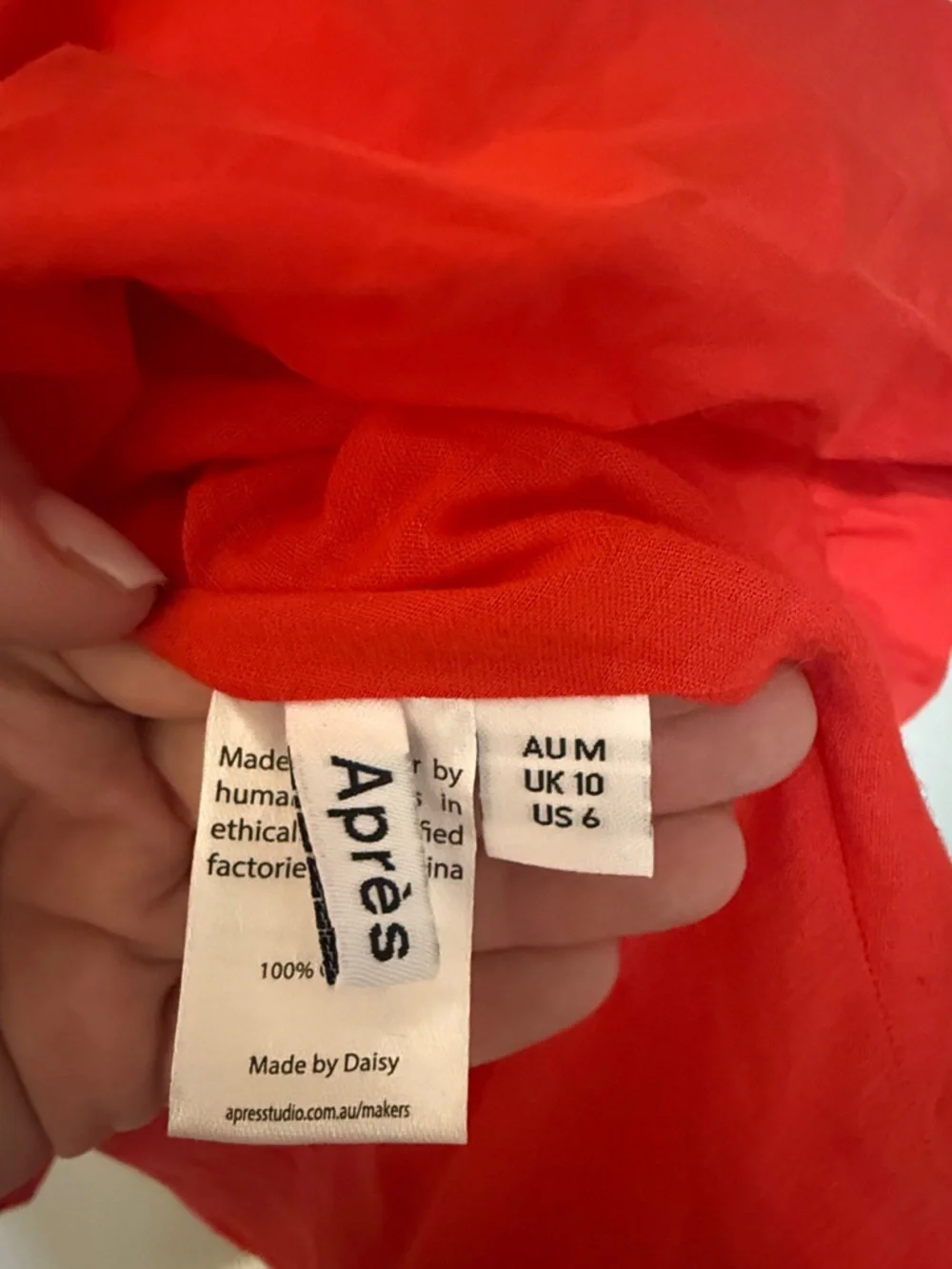 APRES STUDIO x REVOLVE Smocked Puff Sleeve Casual Mini Dress in Red - Picture 3 of 5